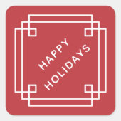 Elegant Deco Frame Happy Holidays Diagonal Sticker (Vorderseite)