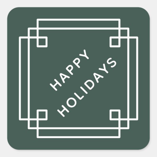 Elegant Deco Frame Happy Holidays Diagonal Sticker (Vorderseite)