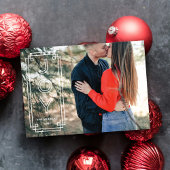 Elegant Deco Joy Frame Full Photo Holiday Card Einladung