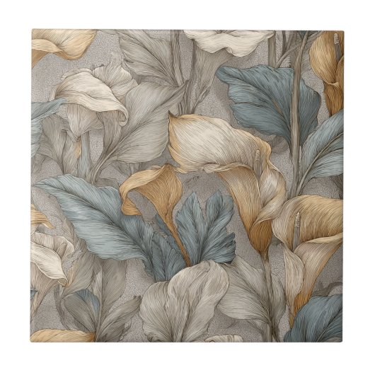 Elegant Decorative Calle Lilies Tiles Fliese (Vorderseite)