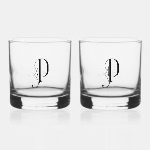 Elegant Decorative Monogramed P Whiskyglas
