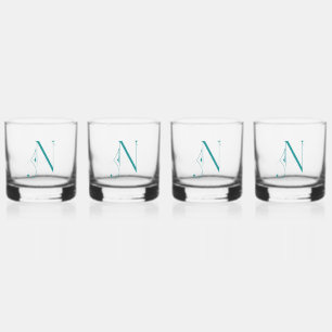 Elegant Decorative Monogrammatique Letter N Whiskyglas