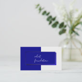 Elegant Deep Blue Modern Visitenkarte (Stehend Vorderseite)
