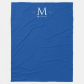 Elegant Deep Blue Monogram Template Large Custom Fleecedecke (Vorderseite)