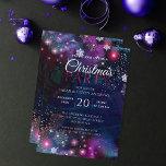 Elegant Deep Blue Pink Winter Wunderland Weihnacht Einladung<br><div class="desc">Treten Sie ein in ein Winterwunderland mit dieser bezaubernden Weihnachtsfeier-Party Einladung! Die lila Kulisse, die an einen sternförmigen Nachthimmel erinnert, ist mit zarten Schneeflocken und bunten Glitzern geschmückt und bietet die Bühne für einen zauberhaften Abend. Der moderne und stilvolle Schriftart präsentiert elegant die Details der Veranstaltung und lädt die Gäste...</div>