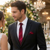 Elegant Deep Burgundy Abstract Wave Krawatte