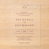 Elegant Deep Burgundy Classic Wedding Acryleinladungen (Vorderseite)