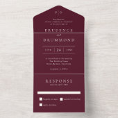 Elegant Deep Burgundy Classic Wedding All In One Einladung (Innen Boden)