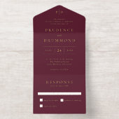 Elegant Deep Burgundy Classic Wedding All-in-One-Einladung (Innenseite)