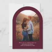 Elegant Deep Burgundy Classic Wedding Einladung (Rückseite)