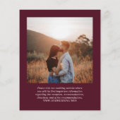 Elegant Deep Burgundy Classic Wedding Invitation Flyer (Hinten)
