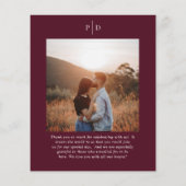 Elegant Deep Burgundy Classic Wedding Menu (Rückseite)