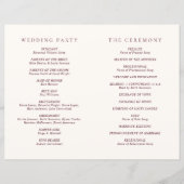 Elegant Deep Burgundy Classic Wedding Program (Rückseite)