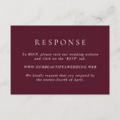 Elegant Deep Burgundy Classic Wedding RSVP Karte (Vorderseite)