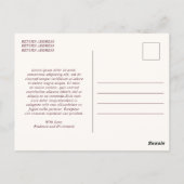Elegant Deep Burgundy Classic Wedding Thank You Postkarte (Rückseite)