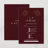 Elegant Deep Burgundy Gold Song Request Wedding  RSVP Karte (Vorne/Hinten)