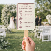 Elegant Deep Burgundy & Ivory Wedding Program  Fächer