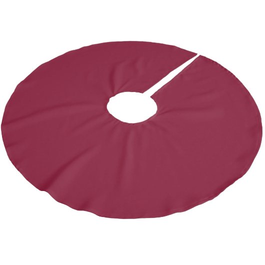 Elegant Deep Burgundy Tree Skirt for Festive Decor Polyester Weihnachtsbaumdecke (Schrägansicht)