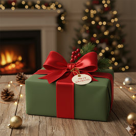 Elegant Deep Forest Green Christmas Gift Paper Geschenkpapier