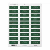 Elegant Deep Forest Green Return Address (Vorne)