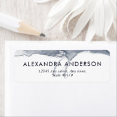 Elegant Deep Gray Navy Wasserfarbe Monogram Minima (Insitu)