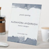 Elegant Deep Gray Watercolor Große Eröffnungsfeier Sockelschild (In Situ)