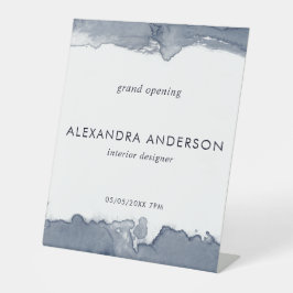 Elegant Deep Gray Watercolor Große Eröffnungsfeier Sockelschild