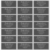Elegant Deep Gray Wedding Guest Address Labels (Vorderseite)