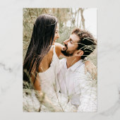 Elegant Deep Green Foto Wedding Personalisiert Folieneinladung (Rückseite)