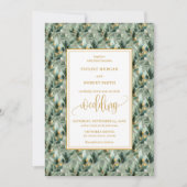 Elegant Deep Green Gold Eucalyptus Wedding Einladu Einladung (Vorderseite)