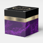 Elegant Deep Lila Marble and Gold Fevor Box Geschenkschachtel (Vorderseite)