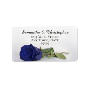 Elegant Deep Navy Blue Rose Hochzeitadresse Adressaufkleber