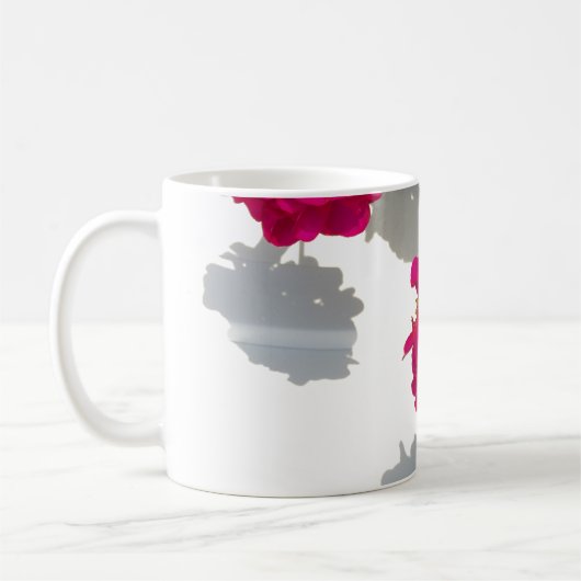 Elegant Deep pink floral Pink Geranium Kaffeetasse (Links)