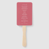 Elegant Deep Pink Minimalistisch Fächer (Rückseite)