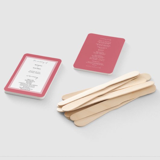 Elegant Deep Pink Minimalistisch Fächer (Non-assembled)