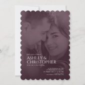 Elegant Deep Plum Duotone Foto Wedding Einladung (Vorderseite)