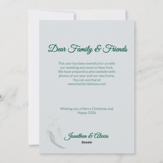 Elegant Deep Red Eucalyptus Leaf Foto Weihnachten (Rückseite)