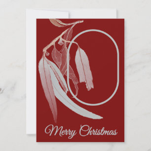 Elegant Deep Red Eucalyptus Leaf Foto Weihnachten