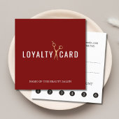 Elegant Deep Red Faux Golden Scissors Treuekarte