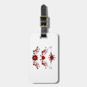 Elegant Deep Red Floral Flourish Gepäckanhänger (Vorderseite vertikal)