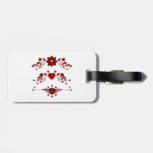 Elegant Deep Red Floral Flourish Gepäckanhänger (Rückseite horizontal)
