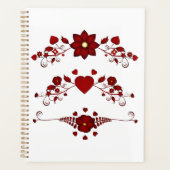 Elegant Deep Red Floral Flourish Planer (Vorderseite)