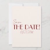 Elegant Deep Red Ivory Old Money Whimsical Wedding Save The Date (Vorderseite)