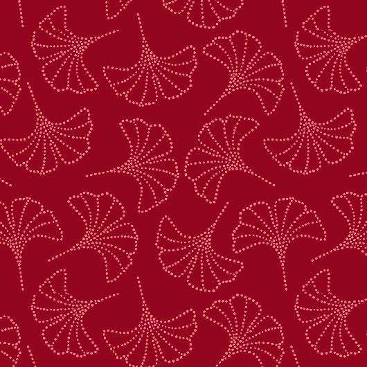 Elegant Deep Red Japanese Ginkgo Blätter Geschenkpapier