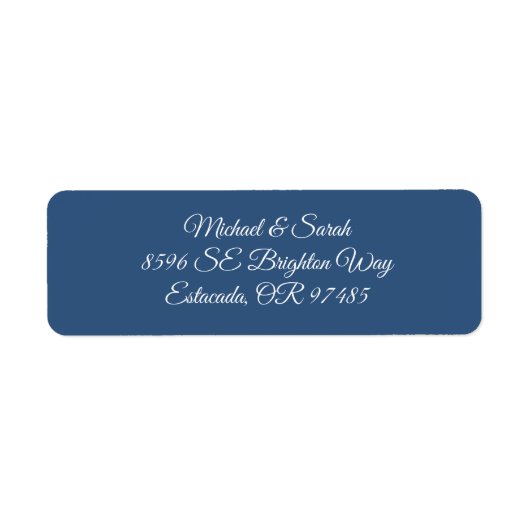 Elegant Deep Steel Blue Wedding Return Address (Vorne)