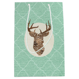 Elegant Deer Antlers Rustic Country Wedding Mittlere Geschenktüte