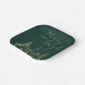 Elegant Deer Christmas Family Name Pappteller (Gewinkelt)