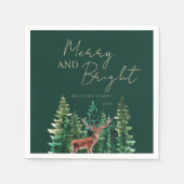 Elegant Deer Christmas Family Name Serviette (Vorderseite)