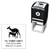 Elegant Deer Doe Fütternd Fawn Name Address Permastempel (Beispiel)