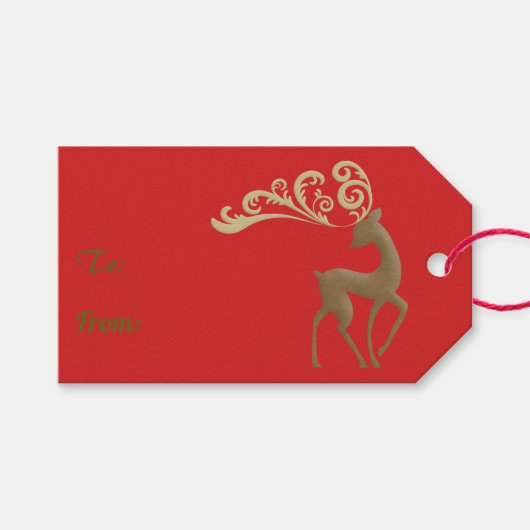 Elegant Deer Geschenkanhänger (Vorderseite (Horizontal))